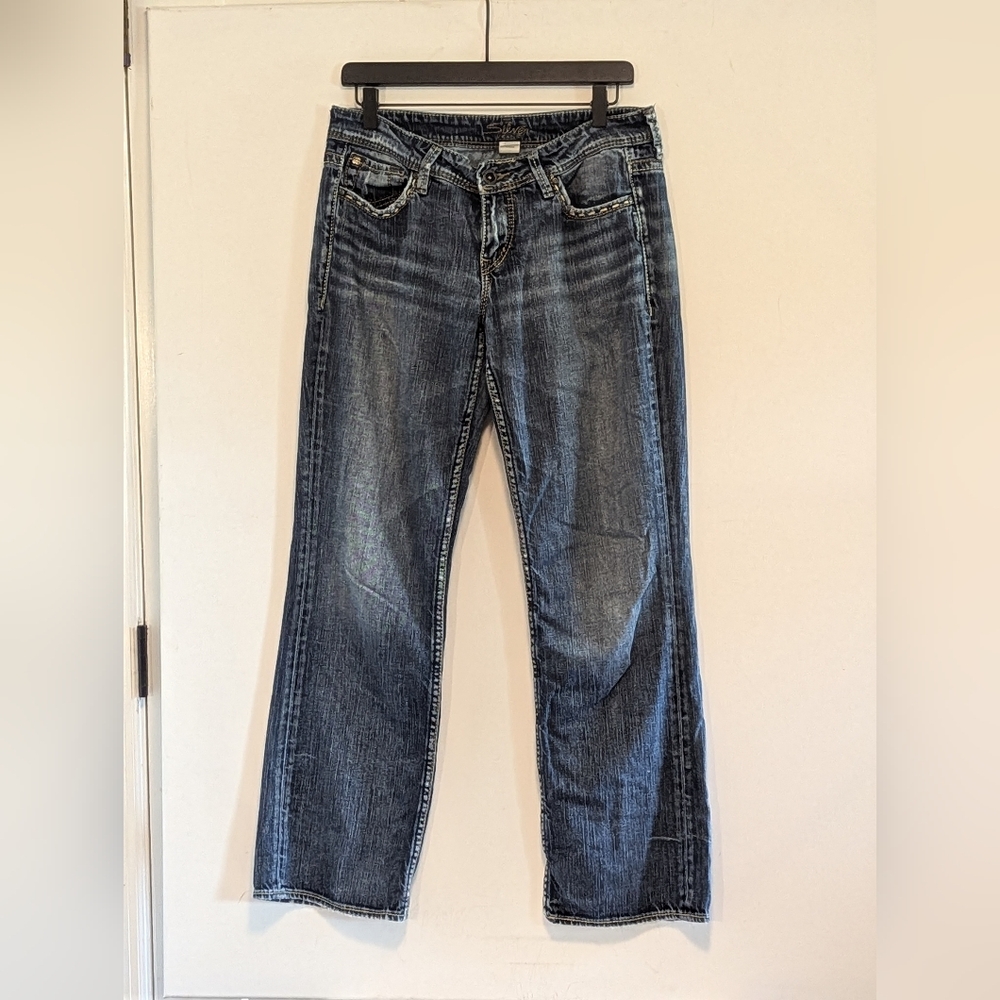 Silver Jeans Dark Blue Straight Leg Womens Jeans Lola Pre-Loved Soft See Descrip